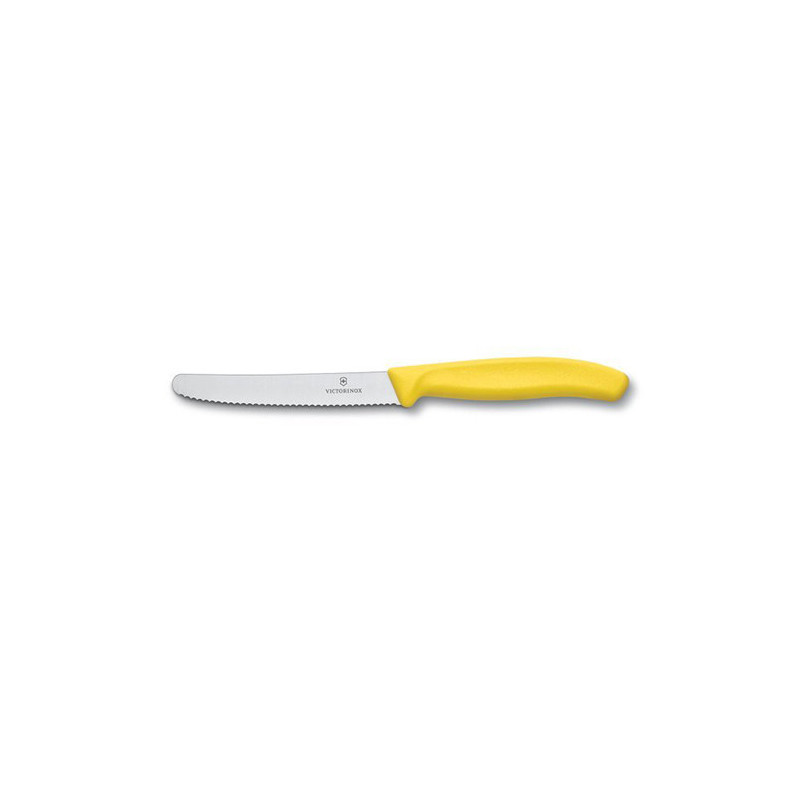 VICTORINOX COLTELLO TAVOLA SEGHETTATO Giallo TENUE Punta Tonda V-6.78 38.C1 VICTORINOX COLTELLO TAVOLA SEGHETTATO Giallo TENUE Punta Tonda V-6.78 38.C1