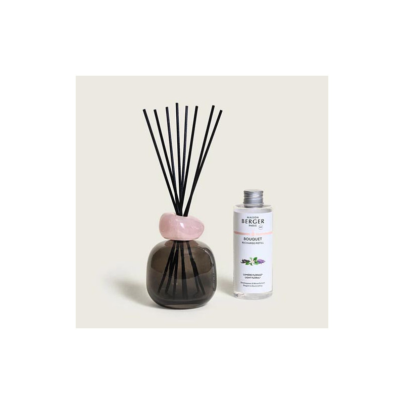 LAMPE BERGER DIFFUSORE BOUQUET MINERAL Noire/Quartz Rose + 180ml Lumiere Floreale 7887 LAMPE BERGER DIFFUSORE BOUQUET MINERAL Noire/Quartz Rose + 180ml Lumiere Floreale 7887