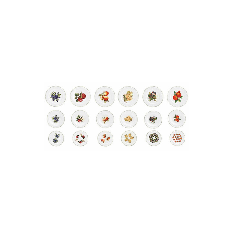 BRANDANI SERVZIO PIATTI TAVOLA 18 PEZZI Le Primizie FRESH FRUITS NEW BONE CHINA 52680 BRANDANI SERVZIO PIATTI TAVOLA 18 PEZZI Le Primizie FRESH FRUITS NEW BONE CHINA 52680