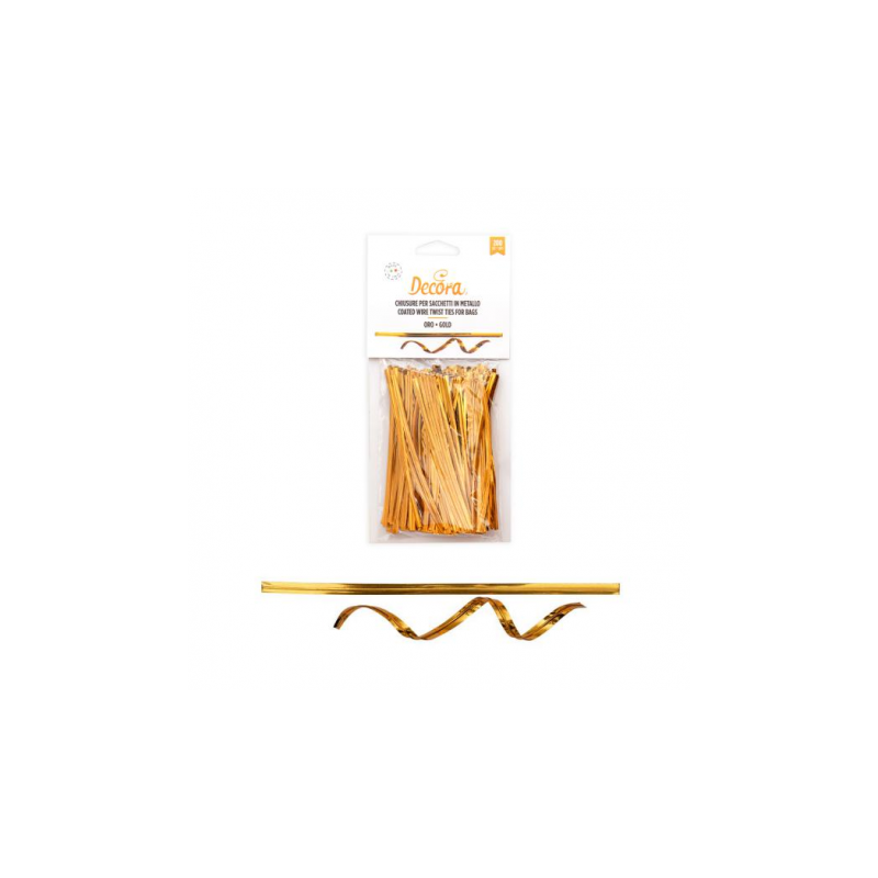 DECORA 200 LACCETTI PER CHIUSURA ORO 12cm 0861115 DECORA 200 LACCETTI PER CHIUSURA ORO 12cm 0861115