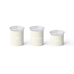 GUZZINI 3 BARATTOLI TONDI BIANCHI CHEF LINE Assortiti 274082156