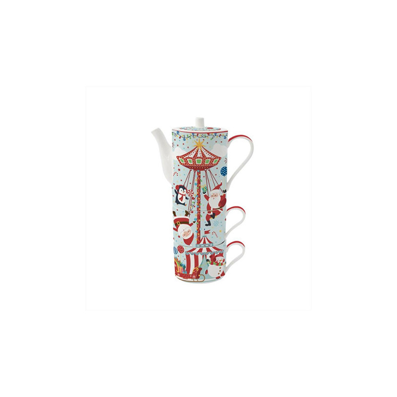EASY LIFE CONFEZIONE 2 TAZZE THE CON TEIERA SANTA'S CAROUSEL R1346SCAR EASY LIFE CONFEZIONE 2 TAZZE THE CON TEIERA SANTA'S CAROUSEL R1346SCAR