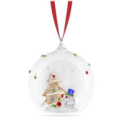 SWAROVSKI BALL ORNAMENT TREE AND SNOWMAN 5701509