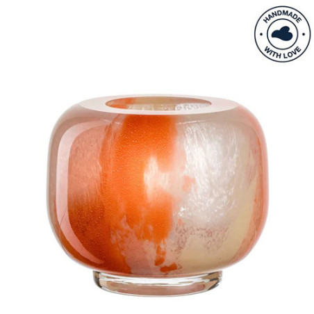 LEONARDO VASO 11cm ORANGE-CREMA CIPRIA DUE 047505
