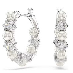 SWAROVSKI ORECCHINO MATRIX PEARL HOOPS WHITE/RHS 5709256