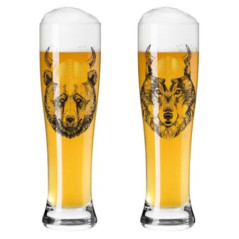 SCHONHUBER 2 BICCHIERI BIRRA Orso e Lupo 3101733