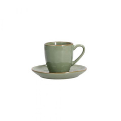 ROSE E TULIPANI TAZZA CAFFE' con PIATTO Concerto Verde Oliva R136100015