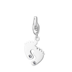SAGAPO CHARM Happy ACCIAIO PIEDINI CON CRISTALLI BIANCHI SHA388
