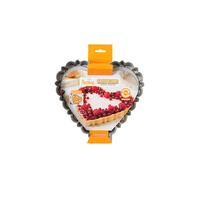 DECORA STAMPO CROSTATA CUORE 25cm FONDO MOBILE 0075056