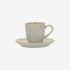 ROSE E TULIPANI TAZZA CAFFE' con PIATTO Concerto Grigio Perla R135100015