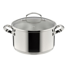 LAGOSTINA CASSERUOLA Icona Green 20cm con COPERCHIO Acciaio Inox 18/10 010750031620