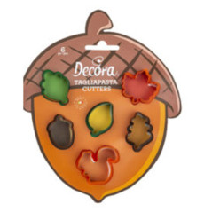 DECORA 6 TAGLIABISCOTTI MINI FOGLIE in PLASTICA 0255213