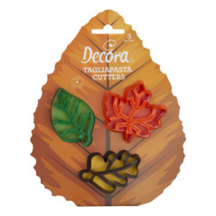 DECORA 3 TAGLIABISCOTTI FOGLIE in PLASTICA 0255165