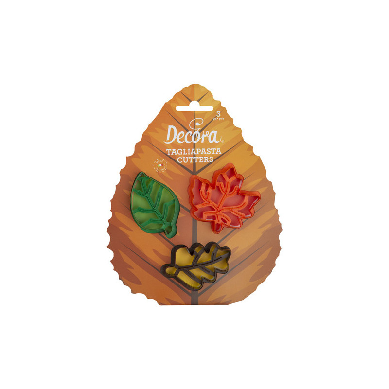 DECORA 3 TAGLIABISCOTTI FOGLIE in PLASTICA 0255165 DECORA 3 TAGLIABISCOTTI FOGLIE in PLASTICA 0255165