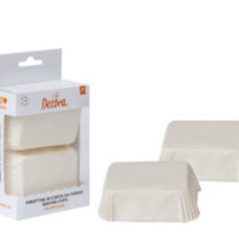 DECORA CONFEZIONE 36 PIROTTINI CARTA PLUMCAKE 80x50 Bianco 0339880