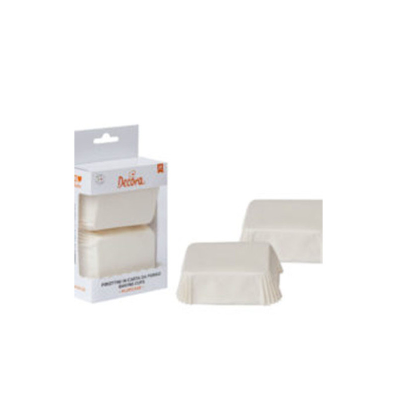 DECORA CONFEZIONE 36 PIROTTINI CARTA PLUMCAKE 80x50 Bianco 0339880