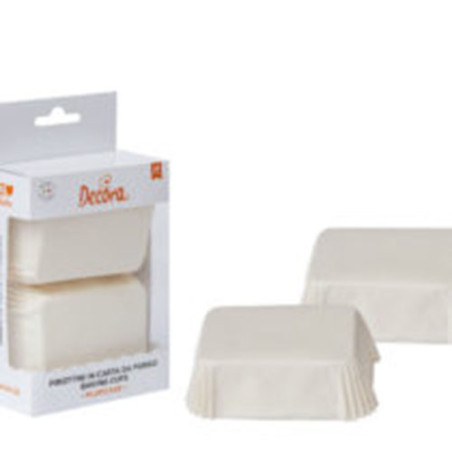 DECORA CONFEZIONE 36 PIROTTINI CARTA PLUMCAKE 80x50 Bianco 0339880