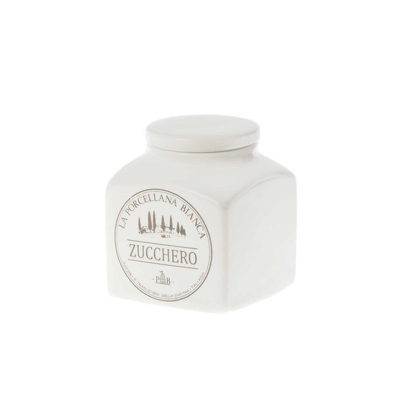 PORCELLANA BIANCA BARATTOLO ZUCCHERO Conserva Deco 1