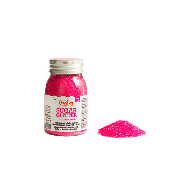 DECORA ZUCCHERO GLITTER FUCSIA CONFEZIONE 100gr 9262104 DECORA ZUCCHERO GLITTER FUCSIA CONFEZIONE 100gr 9262104