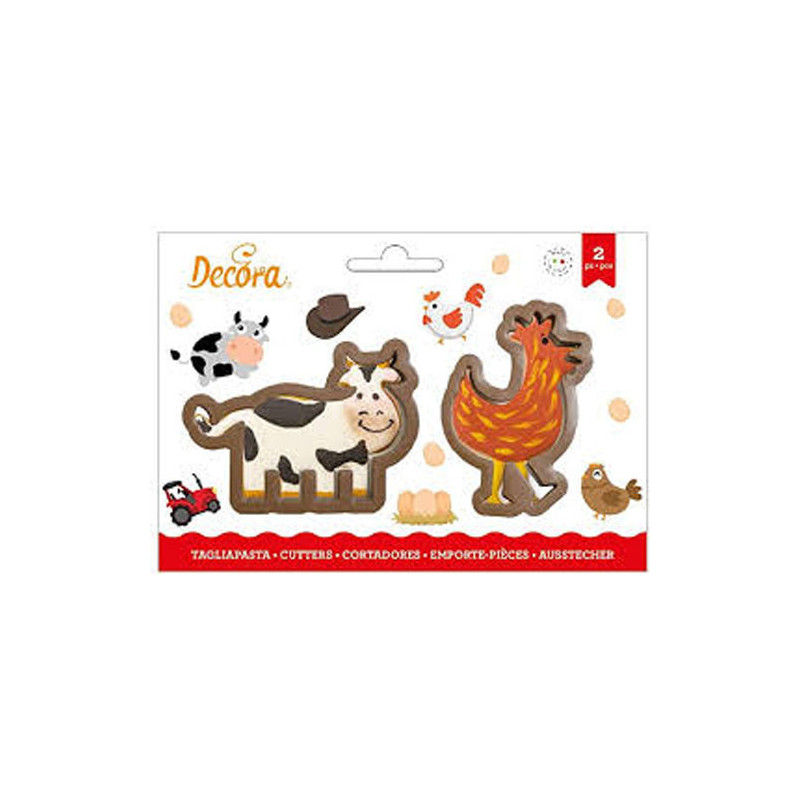 DECORA 2 TAGLIABISCOTTI MUCCA e GALLINA 0255192 DECORA 2 TAGLIABISCOTTI MUCCA e GALLINA 0255192