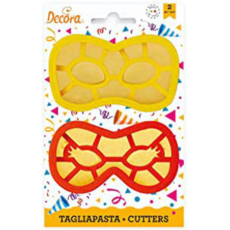 DECORA 2 STAMPI BISCOTTI MASCHERINA DI CARNEVALE TONDE 0255136