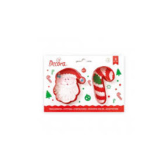 DECORA SET DUE TAGLIAPASTA BISCOTTI BABBO NATALE - CANDY 0255068