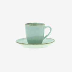ROSE E TULIPANI TAZZA CAFFE' con PIATTO Concerto Verde Acqua R134600015