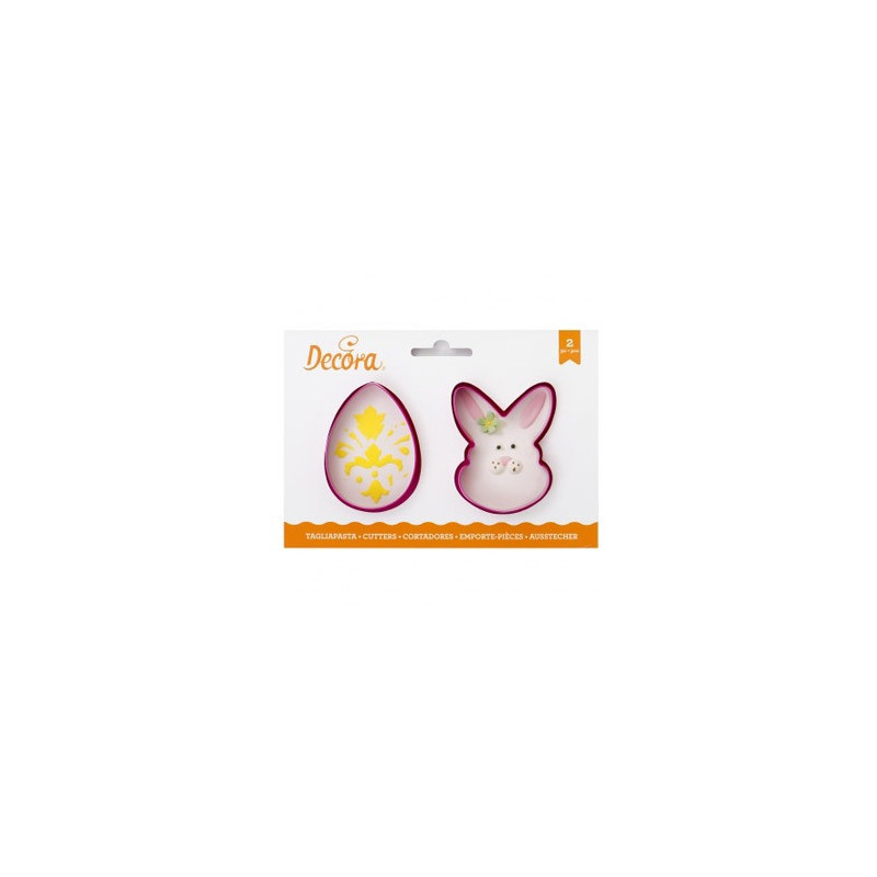 DECORA SET DUE TAGLIAPASTA BISCOTTI UOVO e CONIGLIETTO 8cm 0255074 DECORA SET DUE TAGLIAPASTA BISCOTTI UOVO e CONIGLIETTO 8cm 0255074