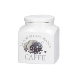 PORCELLANA BIANCA BARATTOLO CAFFE' Conserva Deco 1