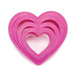 DECORA SET 4 TAGLIAPASTA CUORI 1