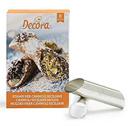 DECORA STAMPI CANNOLI SICILIANI 6 PEZZI BANDA STAGNATA 0060212
