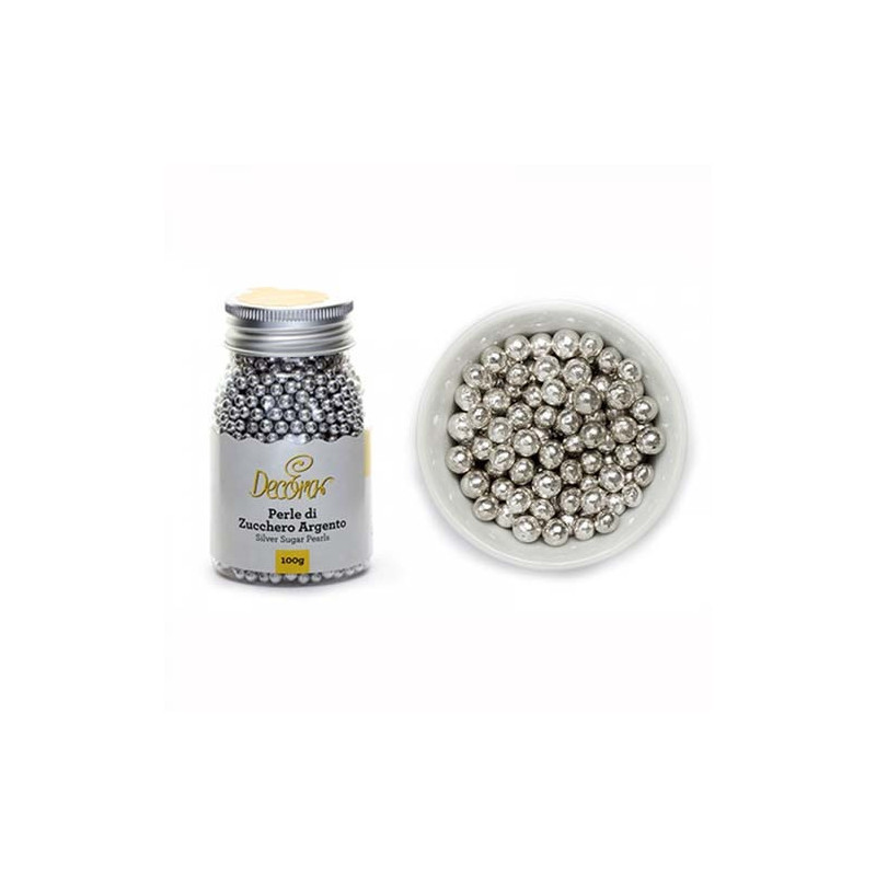 DECORA CONFEZIONE 100gr PERLE DI ZUCCHERO ARGENTO 2081107 DECORA CONFEZIONE 100gr PERLE DI ZUCCHERO ARGENTO 2081107