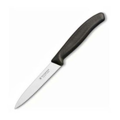VICTORINOX COLTELLO SPELUCCHINO SEGHETTATO Classic 10cm Nero Acciaio inox V-6.77 33