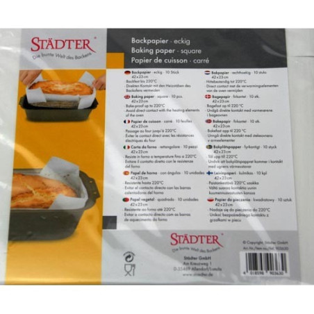 EVA 10 FOGLI CARTA FORNO RETTANGOLARI 42X23cm 047157