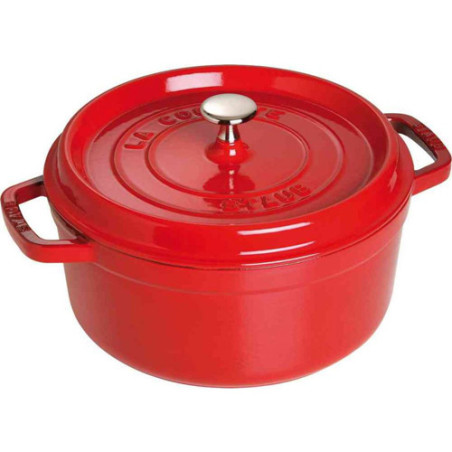 STAUB CASSERUOLA TONDA GHISA 24cm Rosso Ciliegio 1007454