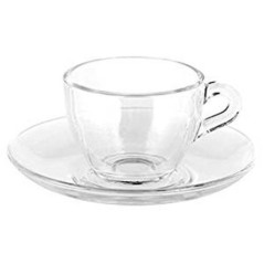 HOME 6 TAZZE CAFFE' con PIATTO Basic Vetro 5822500