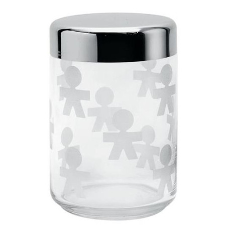 ALESSI BARATTOLO Girotondo 100cl Vetro e Acciaio Inox AKK37