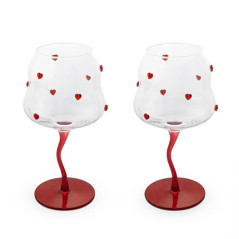WD LIFESTYLE SET 2 CALICI COCKTAIL CUORI ROSSI WD881R