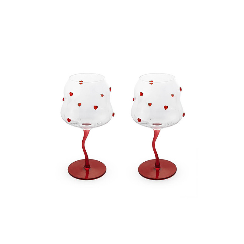 WD LIFESTYLE SET 2 CALICI COCKTAIL CUORI ROSSI WD881R