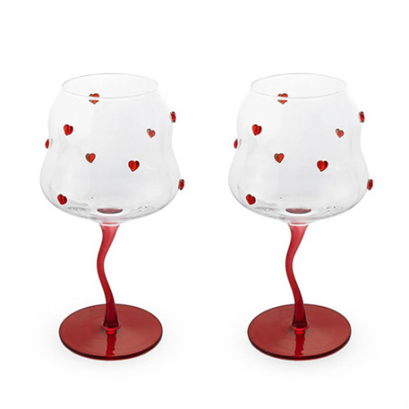 WD LIFESTYLE SET 2 CALICI COCKTAIL CUORI ROSSI WD881R