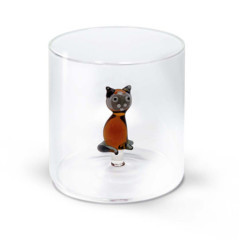 WD LIFESTYLE BICCHIERE VETRO BOROSILICATO Monterey Gatto Siamese 250ml WD566SIA