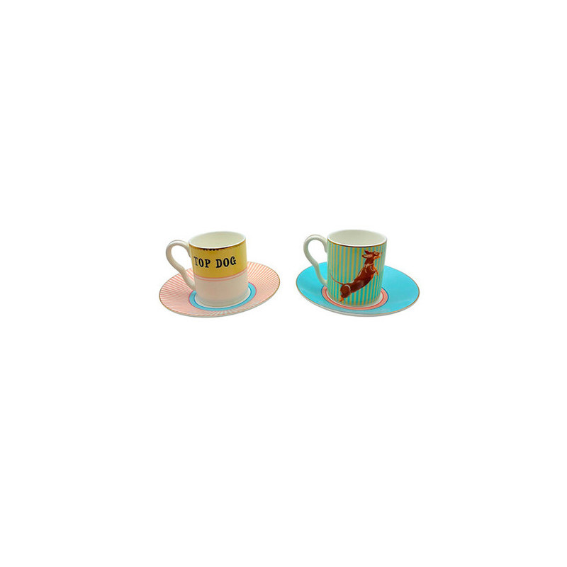 YVONNE ELLEN SET 2 TAZZE ESPRESSO CON PIATTO DOG A22022A1 YVONNE ELLEN SET 2 TAZZE ESPRESSO CON PIATTO DOG A22022A1