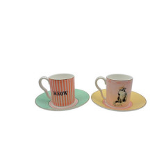 YVONNE ELLEN SET 2 TAZZE ESPRESSO CON PIATTO CAT A22022A2