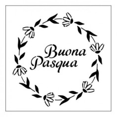 CUCINA IN CASA STENCIL GRANDE BUONA PASQUA 14X14 CM 99010102885