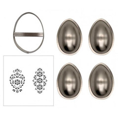 CUCINA IN CASA SET STAMPI BISCOTTI A UOVO 3D 5PZ. + STENCIL 95010108257