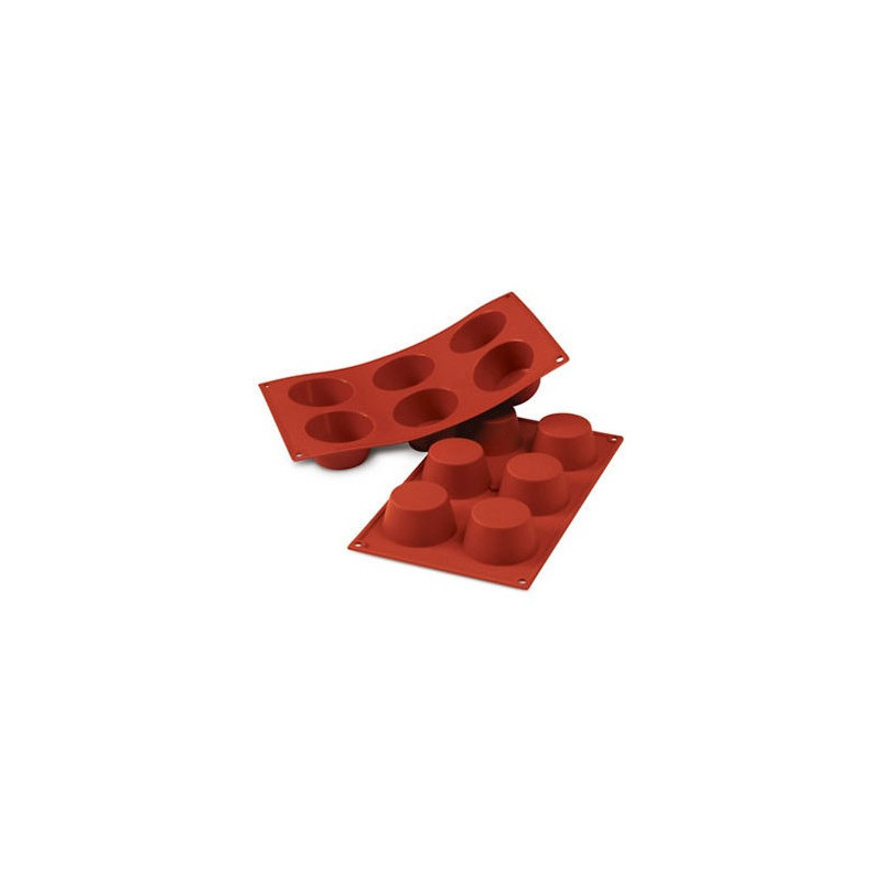 SILIKOMART STAMPO MUFFIN 6 Cavita 7cm Classic Terracotta Silicone 30.023.00.0060