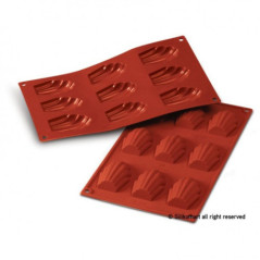 SILIKOMART STAMPO MADELEINE 9 Cavita 7X5cm Classic Terracotta Silicone 30.032.00.0060