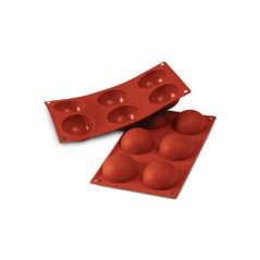 SILIKOMART STAMPO SEMISFERE 6 Cavita 7cm Classic Terracotta Silicone 30.002.00.0060