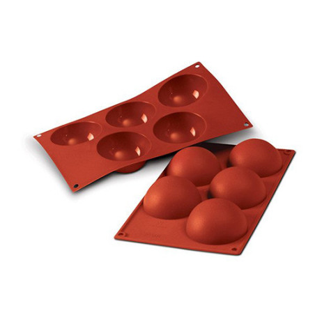 SILIKOMART STAMPO SEMISFERE 5 Cavità 8cm Classic Terracotta Silicone 30.001.00.0060