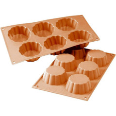 SILIKOMART STAMPO BRIOCHETTE CAN 6 Cavita 8cm Classic Silicone 30.035.00.0060